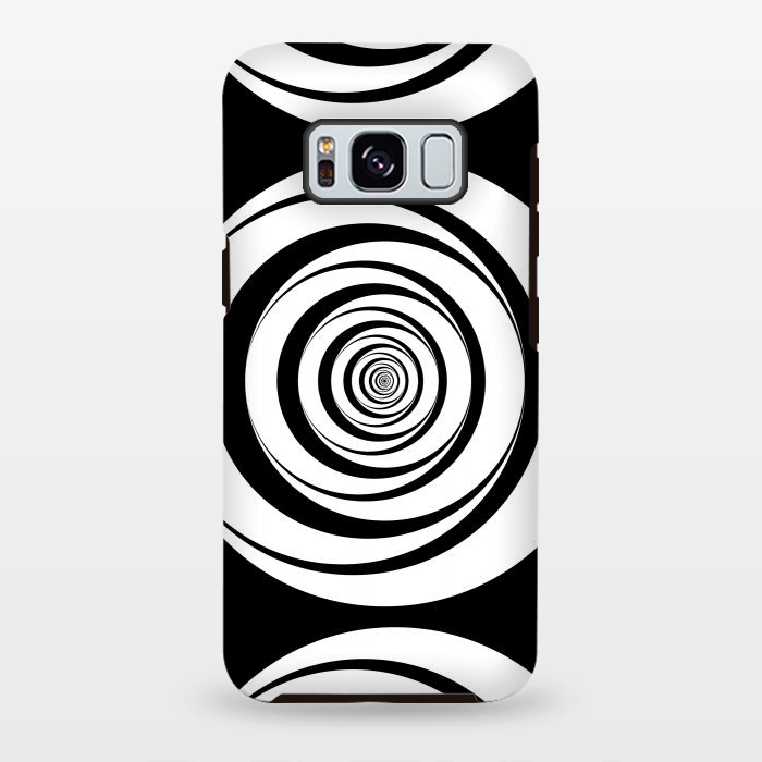 Galaxy S8 plus StrongFit Concentric Circles Pop-Art Black White 2 by Andrea Haase