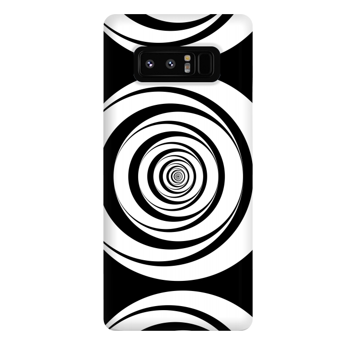 Galaxy Note 8 StrongFit Concentric Circles Pop-Art Black White 2 by Andrea Haase