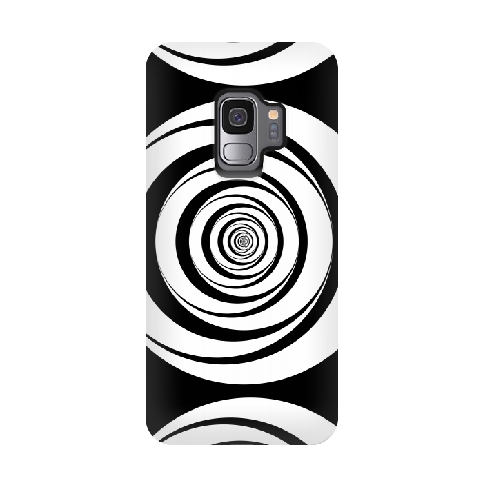 Galaxy S9 StrongFit Concentric Circles Pop-Art Black White 2 by Andrea Haase
