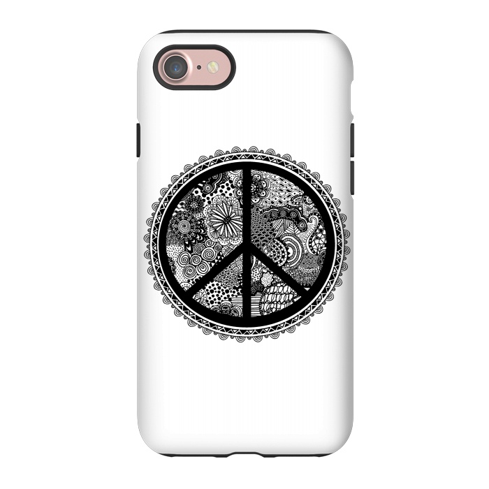 iPhone 7 StrongFit Zen Doodle Peace Symbol by Andrea Haase