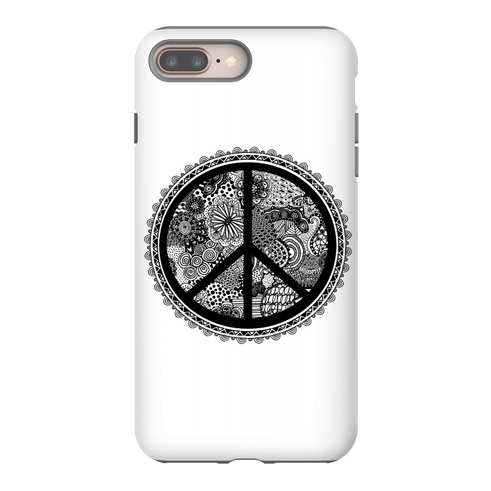 iPhone 7 plus StrongFit Zen Doodle Peace Symbol by Andrea Haase