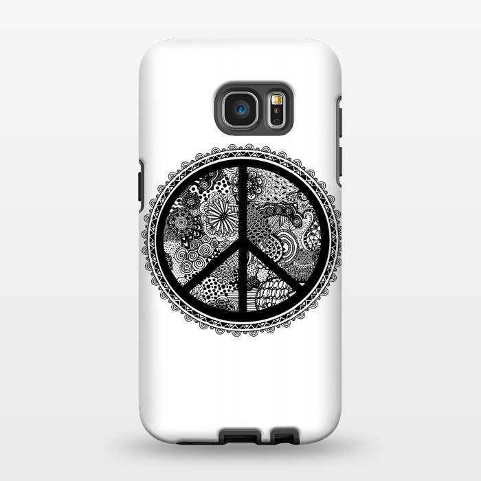Galaxy S7 EDGE StrongFit Zen Doodle Peace Symbol by Andrea Haase