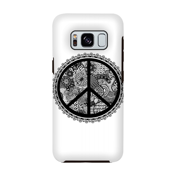 Galaxy S8 StrongFit Zen Doodle Peace Symbol by Andrea Haase