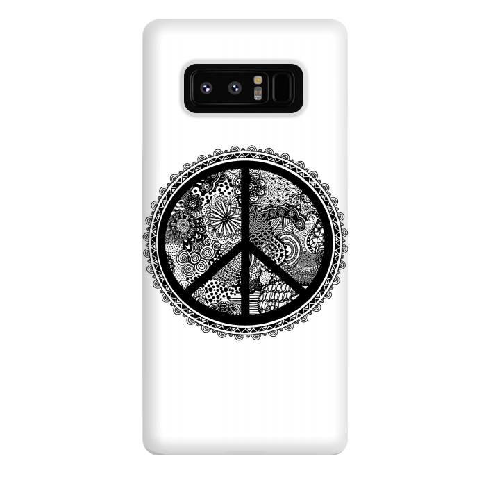 Galaxy Note 8 StrongFit Zen Doodle Peace Symbol by Andrea Haase