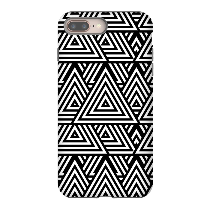 iPhone 7 plus StrongFit Black White Triangle Pattern by Andrea Haase