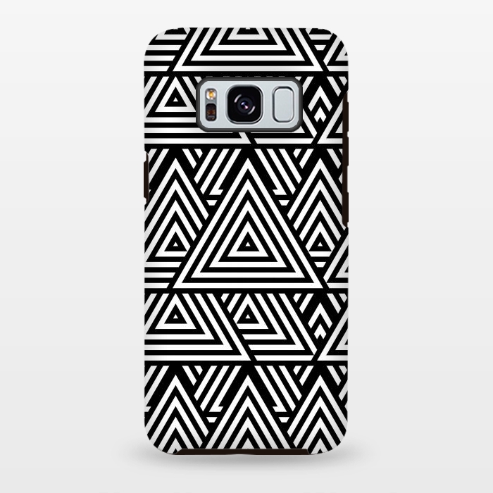Galaxy S8 plus StrongFit Black White Triangle Pattern by Andrea Haase