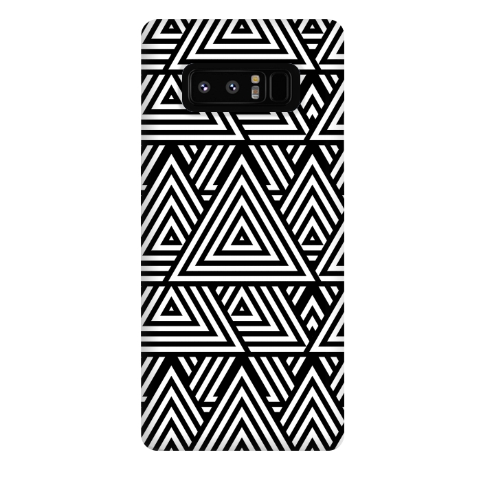 Galaxy Note 8 StrongFit Black White Triangle Pattern by Andrea Haase
