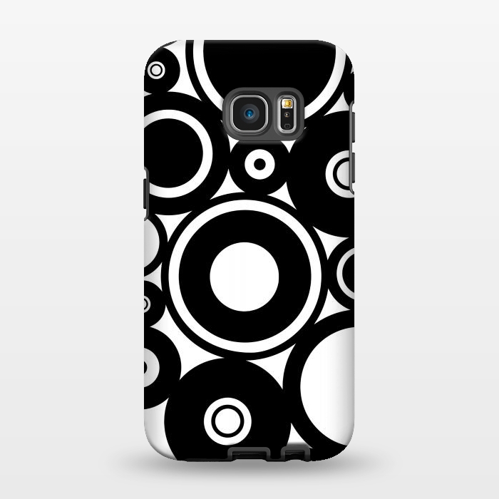 Galaxy S7 EDGE StrongFit Pop-Art Black White Circles by Andrea Haase