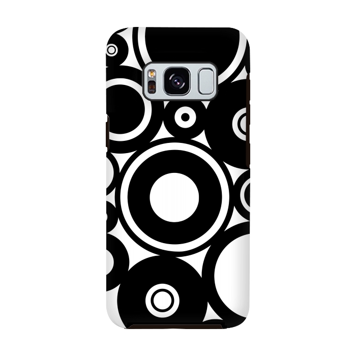 Galaxy S8 StrongFit Pop-Art Black White Circles by Andrea Haase