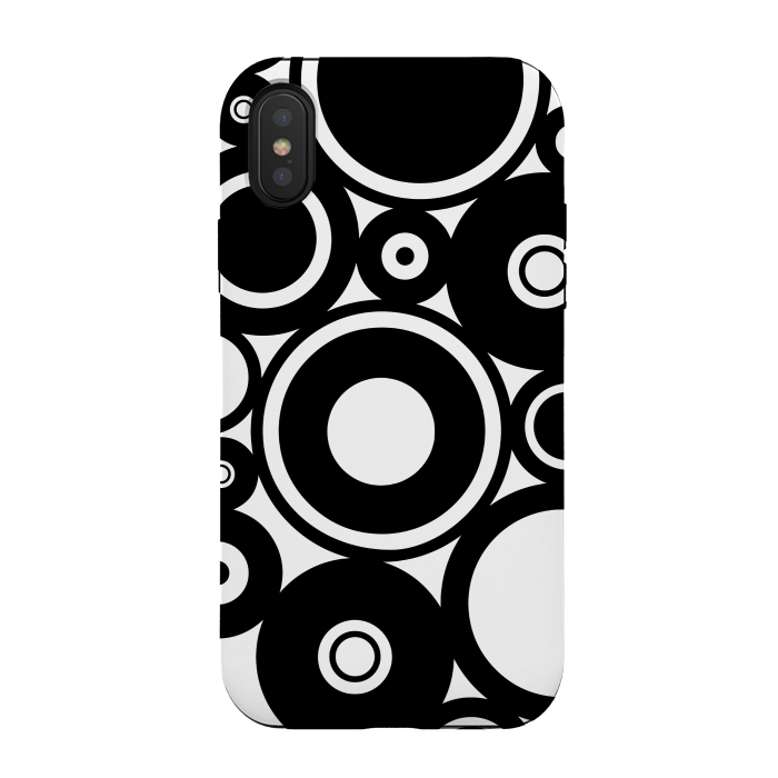 iPhone Xs / X StrongFit Pop-Art Black White Circles by Andrea Haase