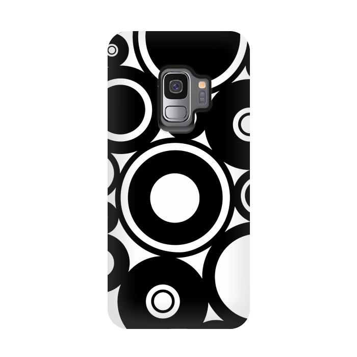 Galaxy S9 StrongFit Pop-Art Black White Circles by Andrea Haase