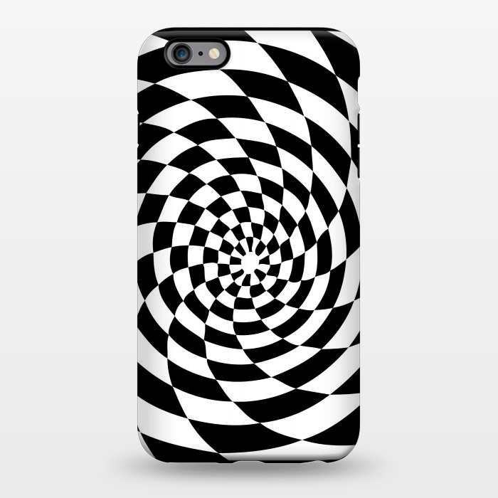 iPhone 6/6s plus StrongFit Checker Spiral Black And White by Andrea Haase