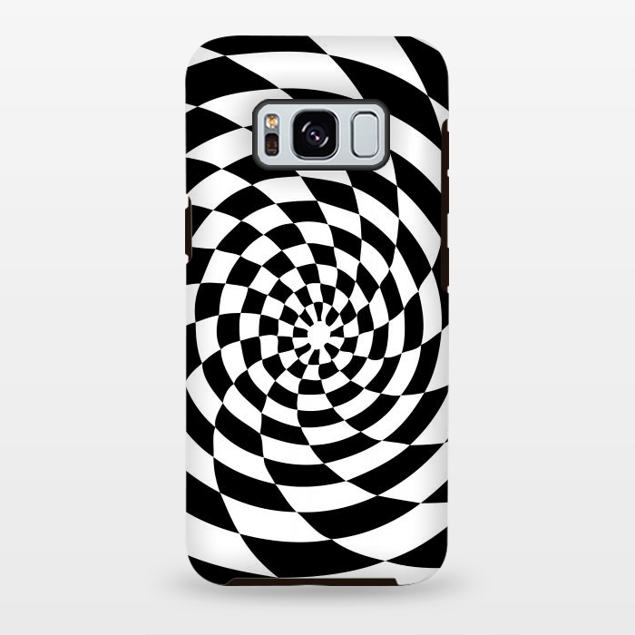 Galaxy S8 plus StrongFit Checker Spiral Black And White by Andrea Haase