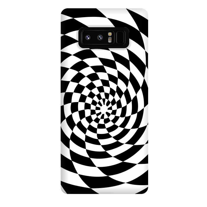 Galaxy Note 8 StrongFit Checker Spiral Black And White by Andrea Haase