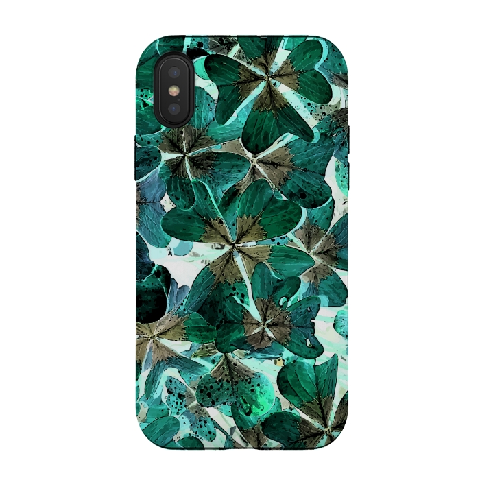 iPhone Xs / X StrongFit Lucky Leaves v1 by Creativeaxle
