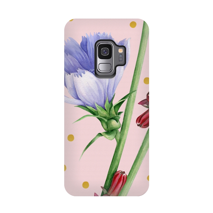 Galaxy S9 StrongFit Purple Chicory by Creativeaxle