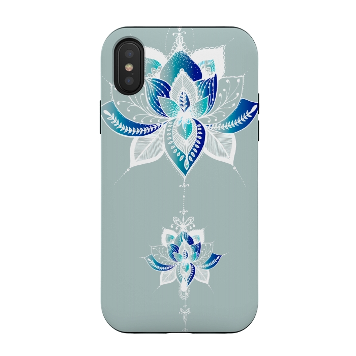 iPhone Xs / X StrongFit Saige Lotus Flower  by Rose Halsey