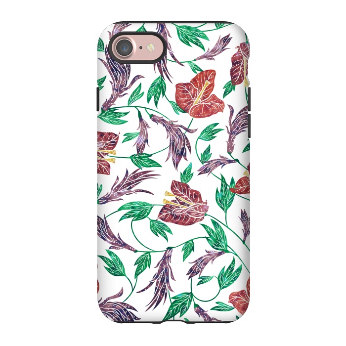 iPhone 7 StrongFit Tropical Flowers Pattern by Dushan Medich