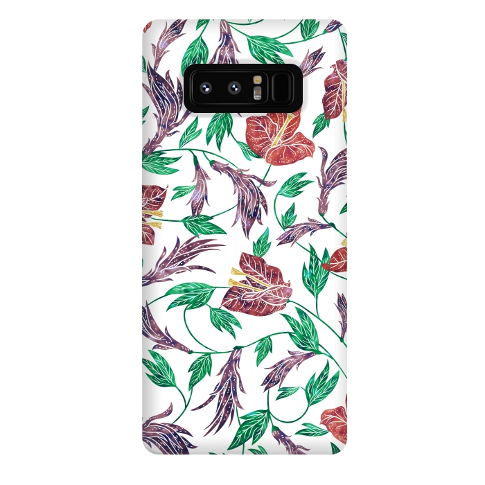Galaxy Note 8 StrongFit Tropical Flowers Pattern by Dushan Medich