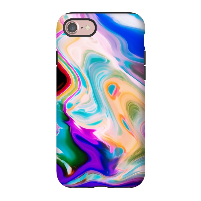 iPhone 7 StrongFit Colorful Abstract Marble Swirls by Dushan Medich