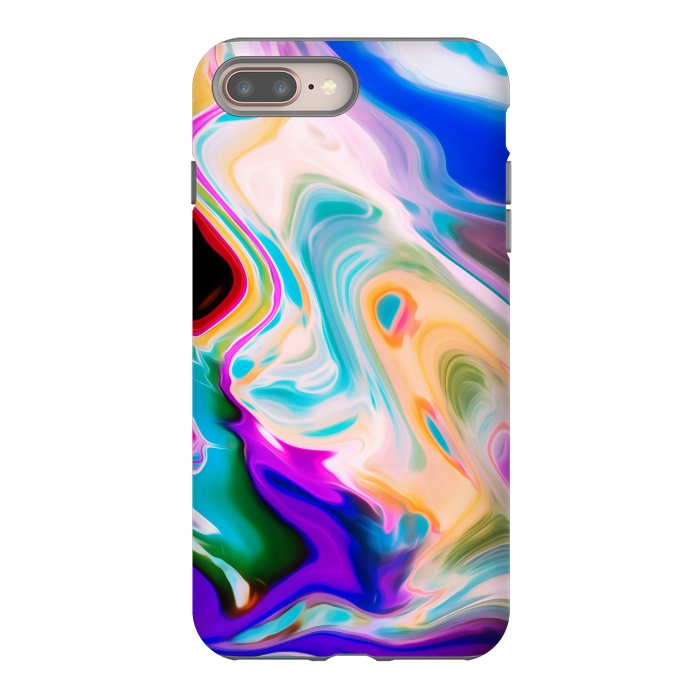 iPhone 7 plus StrongFit Colorful Abstract Marble Swirls by Dushan Medich