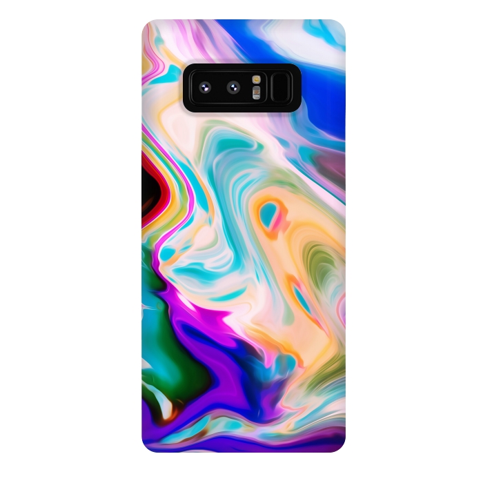 Galaxy Note 8 StrongFit Colorful Abstract Marble Swirls by Dushan Medich