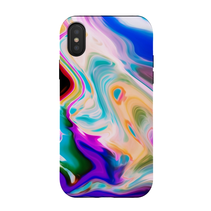 iPhone Xs / X StrongFit Colorful Abstract Marble Swirls by Dushan Medich