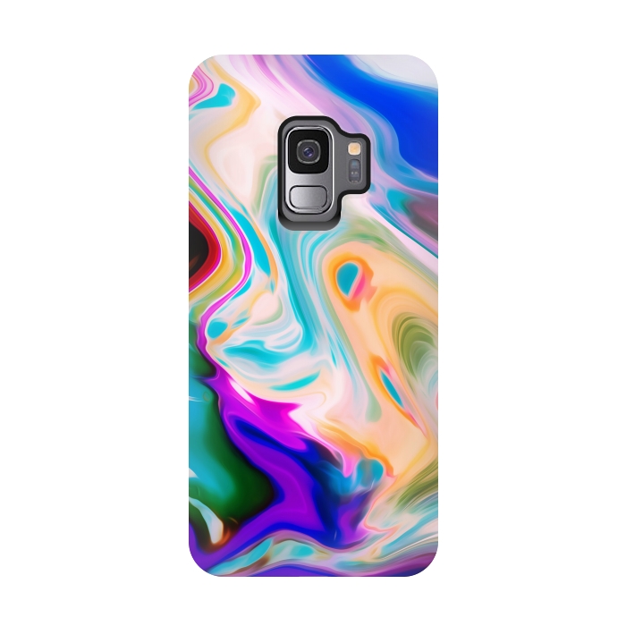 Galaxy S9 StrongFit Colorful Abstract Marble Swirls by Dushan Medich