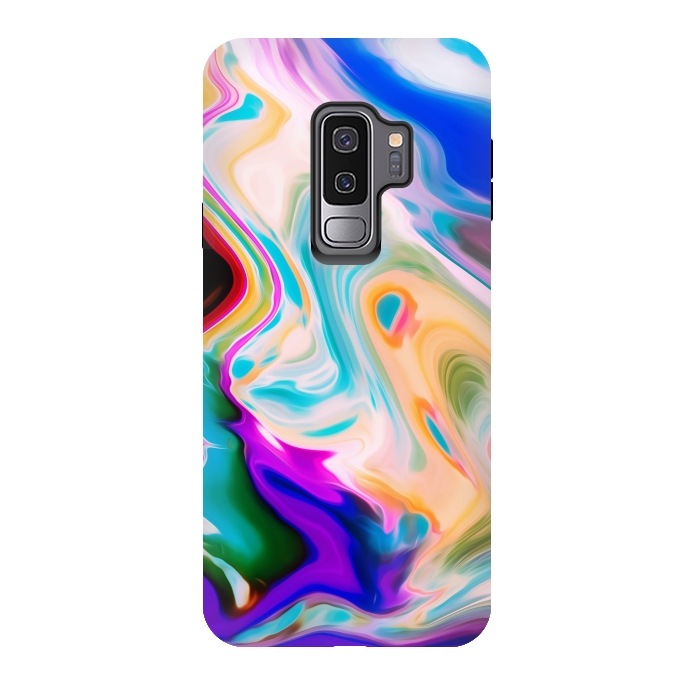 Galaxy S9 plus StrongFit Colorful Abstract Marble Swirls by Dushan Medich