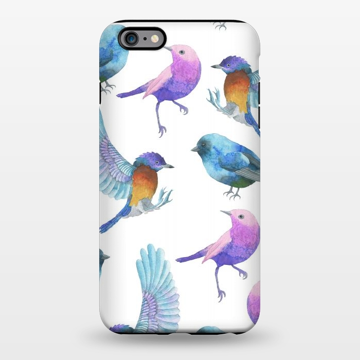 iPhone 6/6s plus StrongFit Colorful Watercolors Birds Pattern by Dushan Medich