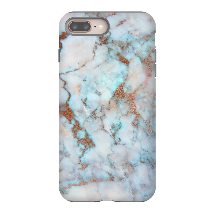 iPhone 7 plus StrongFit White & Gold Faux Marble by Dushan Medich