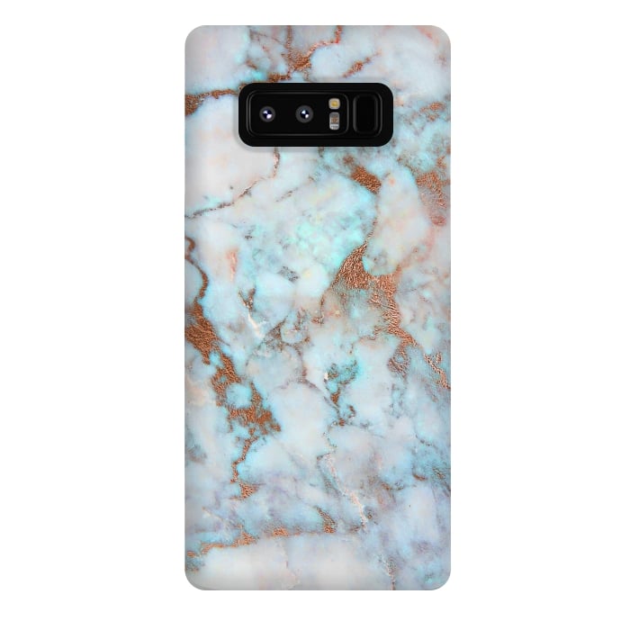 Galaxy Note 8 StrongFit White & Gold Faux Marble by Dushan Medich