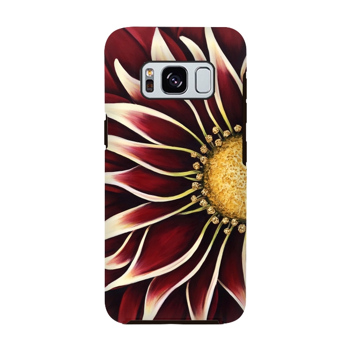 Galaxy S8 StrongFit Crimson Zinnia by Denise Cassidy Wood