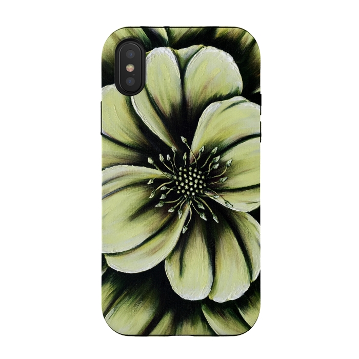 iPhone Xs / X StrongFit Green Flower by Denise Cassidy Wood