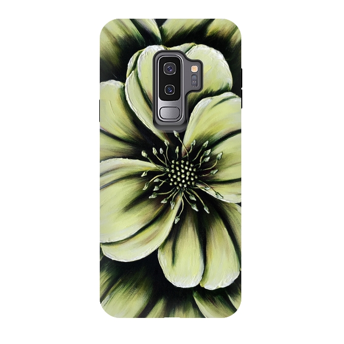 Galaxy S9 plus StrongFit Green Flower by Denise Cassidy Wood