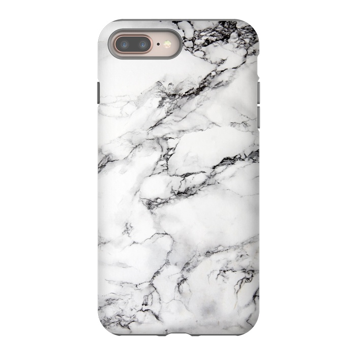 iPhone 7 plus StrongFit White Marble Stone Print by Dushan Medich
