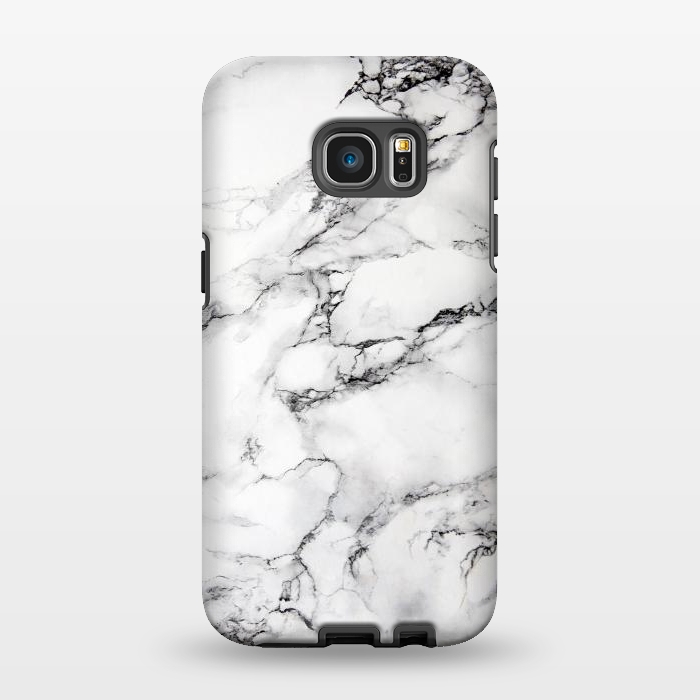 Galaxy S7 EDGE StrongFit White Marble Stone Print by Dushan Medich