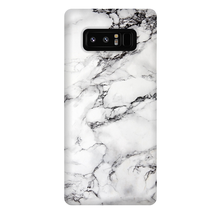 Galaxy Note 8 StrongFit White Marble Stone Print by Dushan Medich