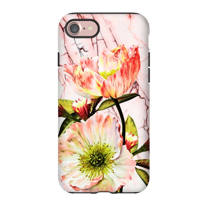 iPhone 7 StrongFit Flowering on pink marble by Mmartabc