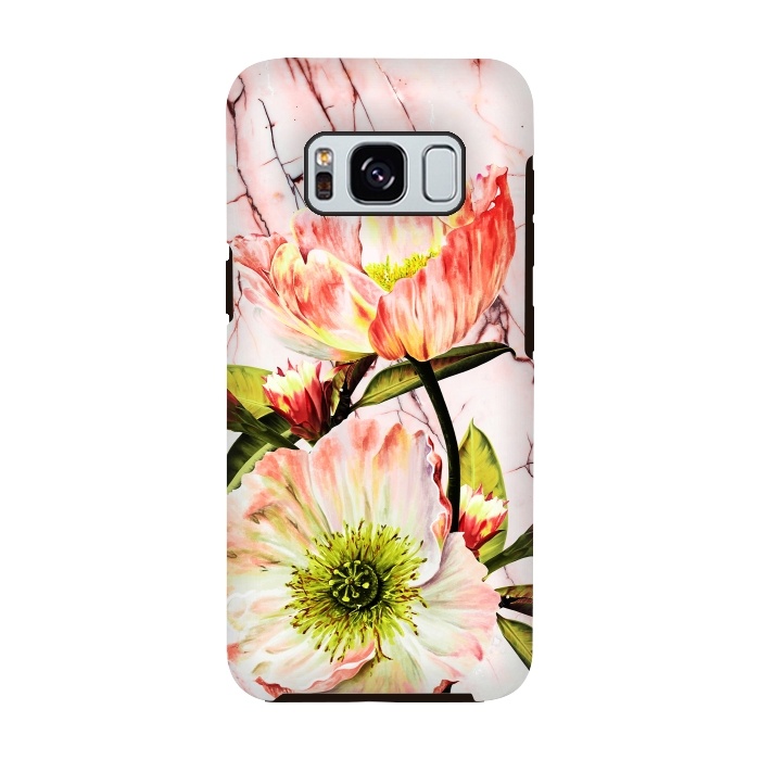 Galaxy S8 StrongFit Flowering on pink marble by Mmartabc
