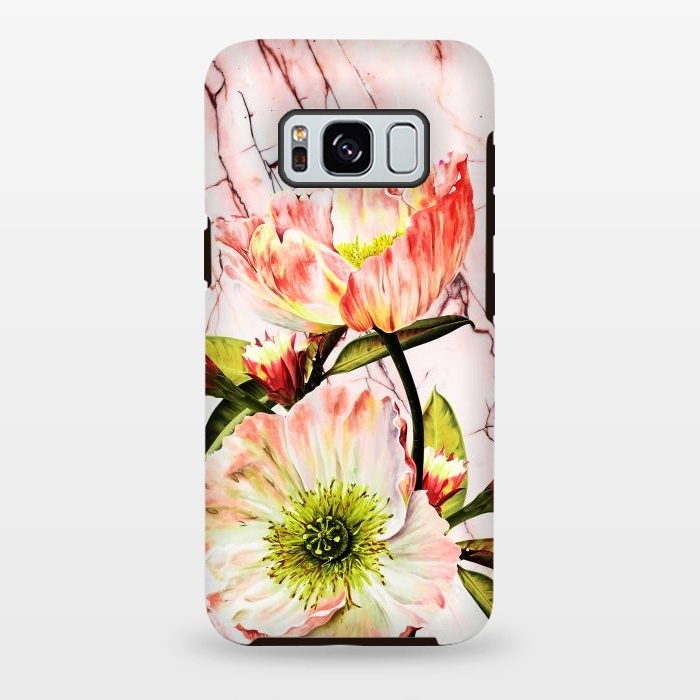 Galaxy S8 plus StrongFit Flowering on pink marble by Mmartabc