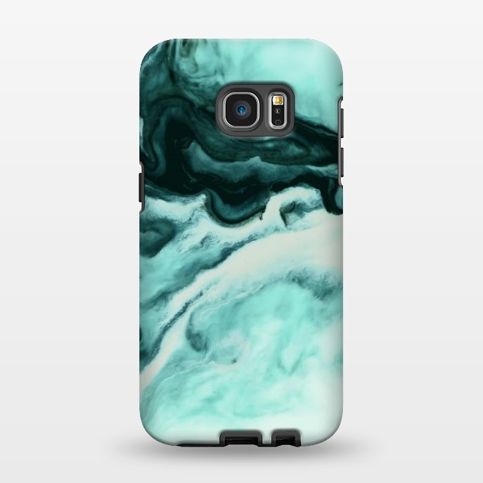 Galaxy S7 EDGE StrongFit Abstract marbling mint by Mmartabc