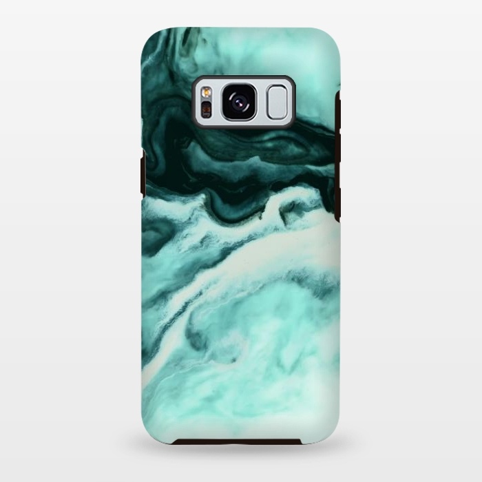 Galaxy S8 plus StrongFit Abstract marbling mint by Mmartabc