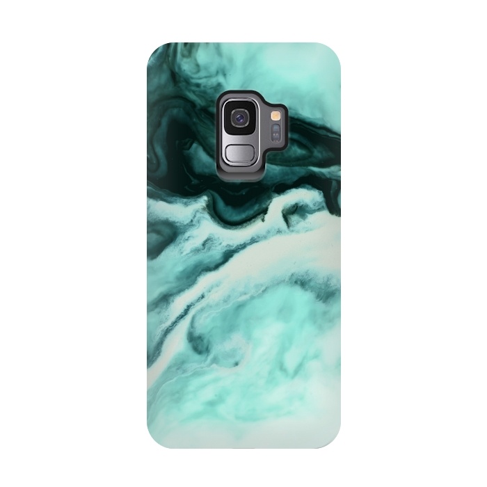 Galaxy S9 StrongFit Abstract marbling mint by Mmartabc