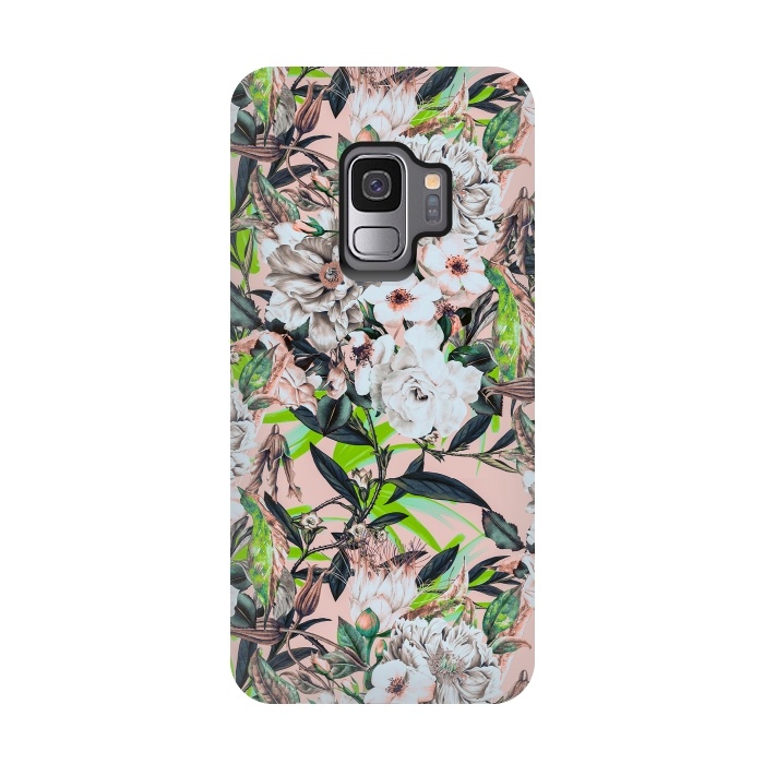 Galaxy S9 StrongFit Flowering bouquet pink by Mmartabc