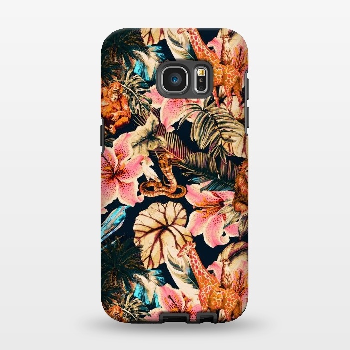 Galaxy S7 EDGE StrongFit Wild animals in the dark of the jungle 2 by Mmartabc