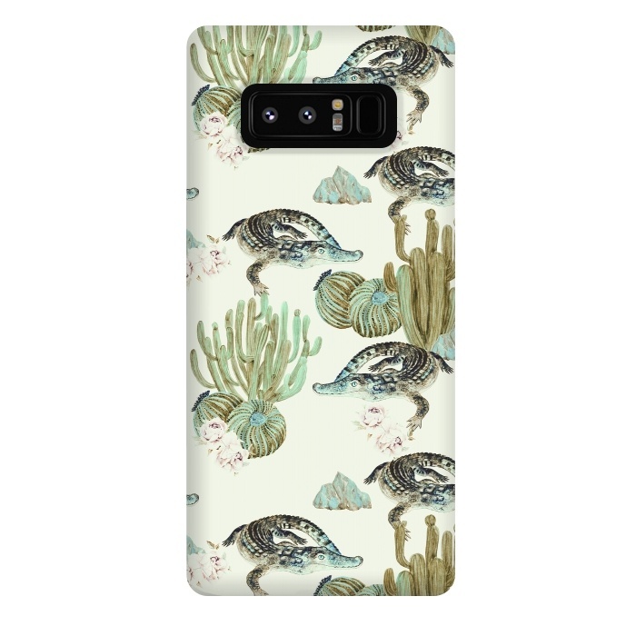 Galaxy Note 8 StrongFit Crocodile pattern on the cactus by Mmartabc