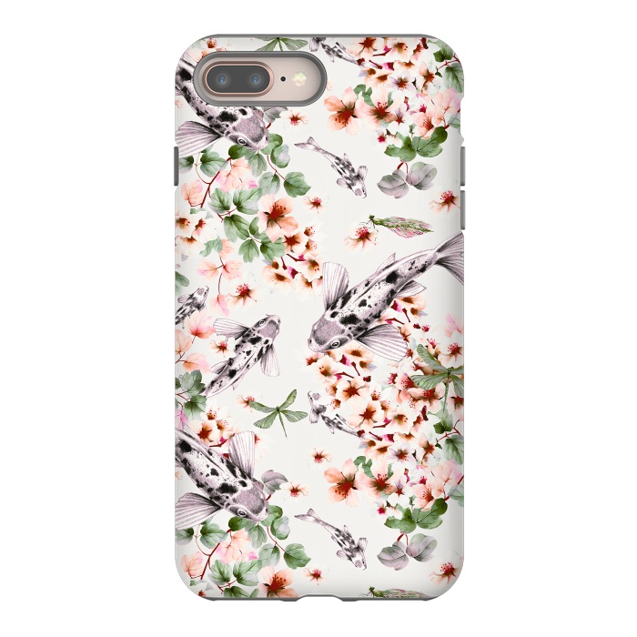 iPhone 7 plus StrongFit Asian pattern fish bloom by Mmartabc
