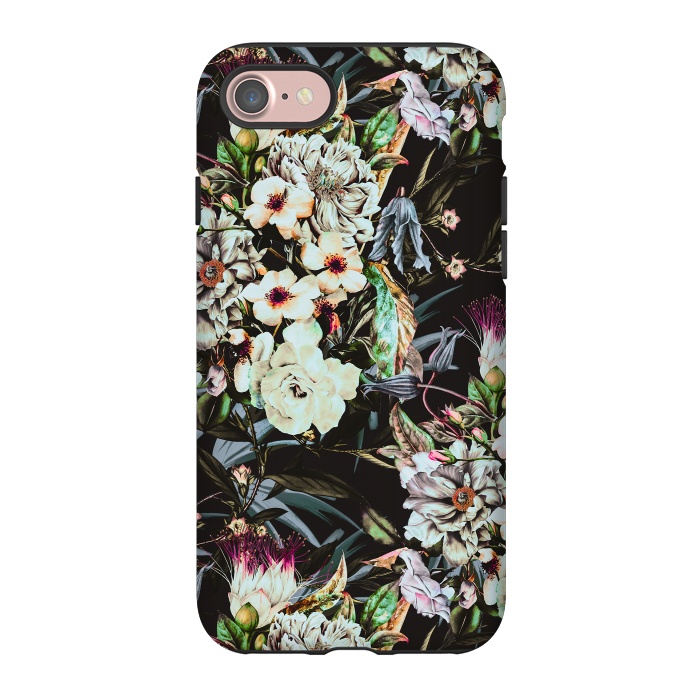 iPhone 7 StrongFit Dark flowery colorful bouquet by Mmartabc
