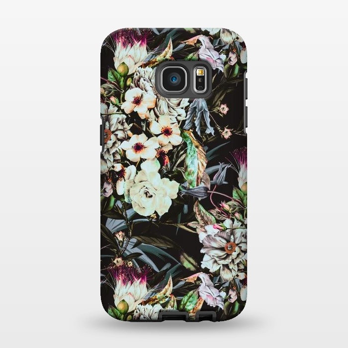 Galaxy S7 EDGE StrongFit Dark flowery colorful bouquet by Mmartabc